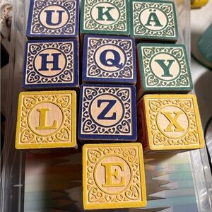 German Colorful Alphabet Wooden Blocks